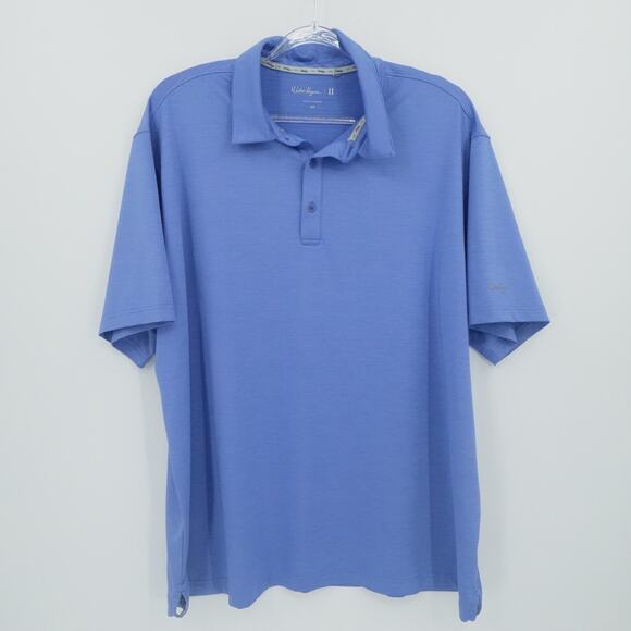 Walter‎ Hagen Shirt Mens XXL Blue Striped Stretch Opti Dri Polo Golf Performance - Picture 1 of 10